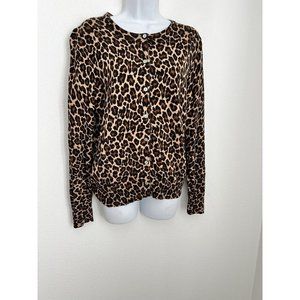 Lands' End Leopard Print Cardigan